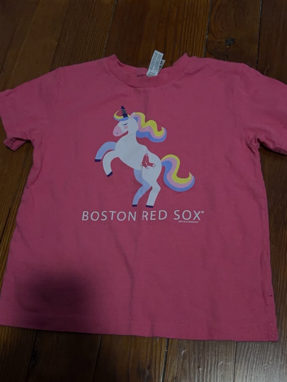 Boston Red Sox Girls Unicorn Graphic Tee Pink Size 5/6 MLB